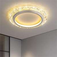 Plafonnier LED Moderne Rond en Cristal K9, Intensité Réglable, pour Chambre, Salon, Salle à Manger, Décoration Intérieure