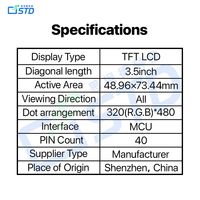 Écran LCD TFT IPS MCU 3,5 pouces 320x480 Haute personnalisation Assurance qualité Solutions HMI de qualité industrielle