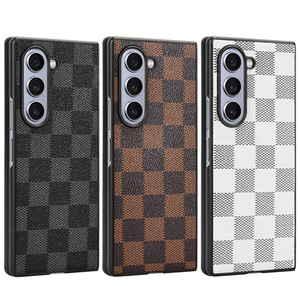 Funda para Teléfono Móvil <span class=keywords><strong>Samsung</strong></span> Z Fold 7, Nueva Funda Protectora <span class=keywords><strong>de</strong></span> Cuero a Cuadros Resistente a Caídas para <span class=keywords><strong>Samsung</strong></span> Z Fold 5 4 6, 2024 - Product Image 6