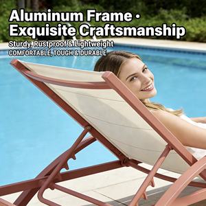 Ensemble de table et de <span class=keywords><strong>chaise</strong></span> <span class=keywords><strong>longue</strong></span> de <span class=keywords><strong>piscine</strong></span> en aluminium d'extérieur en gros à bas prix, nouveau design, pour jardin, balcon, terrasse, rose - Product Image 2