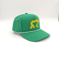 Casquette de baseball unisexe personnalisée 5 panneaux en tissu sergé imperméable avec logo brodé, trous découpés au laser, motif léopard sportif