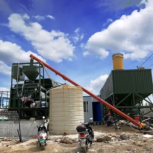 Concrete Batching And Mixing Plant With Mobile Horizontal Cement Silos