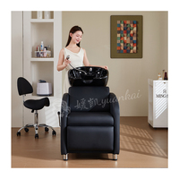 Fauteuil de lavage multifonction moderne pour salon de beauté, semi-allongé, avec réglage des pieds, pour massage, lavage de cheveux et soin du cuir chevelu