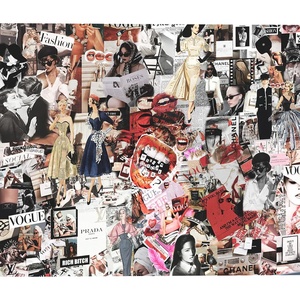 Papier peint <span class=keywords><strong>mural</strong></span> 3D avec collage de photos de magazines de mode - Product Image 5