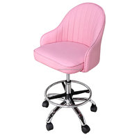 Tabouret de bar rembourré en PU, plusieurs couleurs au choix, chaise pivotante à roulettes réglable en hauteur avec accoudoirs pour usage professionnel dans l'hôtellerie