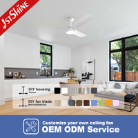 Ventilateur de plafond 1stshine avec pales en ABS, silencieux, de qualité supérieure, écologique, de qualité commerciale, personnalisable OEM/ODM, moteur DC antirouille avec lumière LED