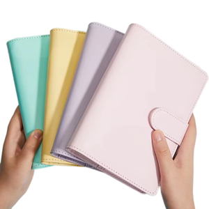 Hot-bán <span class=keywords><strong>A6</strong></span> Macaron chất kết dính máy tính xách tay bìa cứng Loose-Leaf Tạp Chí PU da máy tính xách tay tiền mặt phong bì chất kết dính cho quà tặng - Product Image 1