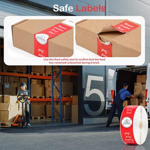 Autocollants rouges anti-effraction, 1.5x6 pouces, étiquettes de scellage pour la livraison d'aliments, boîte à pizza, boîte à boissons, scellage de fraîcheur, 500 pièces - Product Image 5