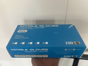 ถุงมือยางไนไตรล์สีดำแบบใช้แล้วทิ้งสีฟ้าแบบไม่มีผง - Product Image 2