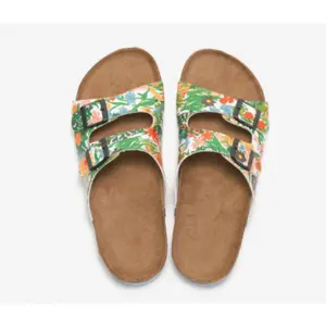 Superior Quality Microfiber Cork Slides slippers Sole foot bed Japanese Jesus Sandals Strap Women suppliers Chinelos