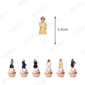 Decoración de Fiesta de Cumpleaños con Temática de Cantante de Dibujos Animados, Vajilla Desechable, Globos, Abanicos, Regalo para Niñas - Product Image 6