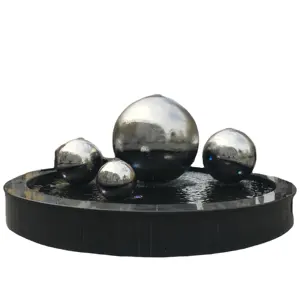 High Quality Creative Art Custom Made Mirror Polished Modern 316 Stainless Steel Pool Mirror Surface Hollow Ball Sculpture