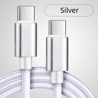 Kabel Data pengisian cepat, kabel Data Tipe C USB-C ke USB-C, kepang nilon, kabel Data pengisian cepat PD 60W, 1M, 2M, 20V3A, kabel Data pengisian cepat, cocok untuk ponsel