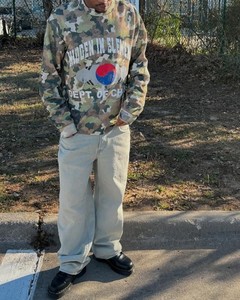 사용자 정의 빈티지 워시 대형 헤비급 박시 FIT T 셔츠 면 전체 DTG 인쇄 카모 와플 열 긴 소매 T-hsirt - Product Image 2