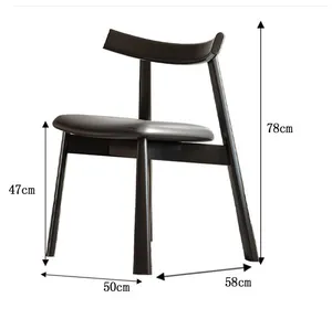 Современный обеденный стул из массива дерева в скандинавском стиле, домашний стул для ресторана в китайском стиле, итальянский минималистский стул из серого дерева