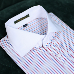 <span class=keywords><strong>Camisa</strong></span> a Rayas para Hombre con <span class=keywords><strong>Cuello</strong></span> en Contraste y Puños Blancos, Estilo Winchester, Formal <span class=keywords><strong>de</strong></span> Negocios, Estilo Italiano Clásico - Product Image 1