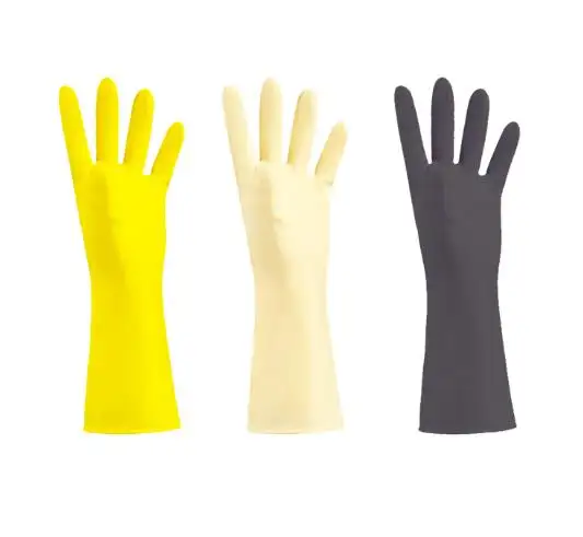 ถุงมือยางเสริมแรง ถุงมือยางป้องกันอุตสาหกรรม ถุงมือล้างจานในครัวเรือน หนาพิเศษ 100g