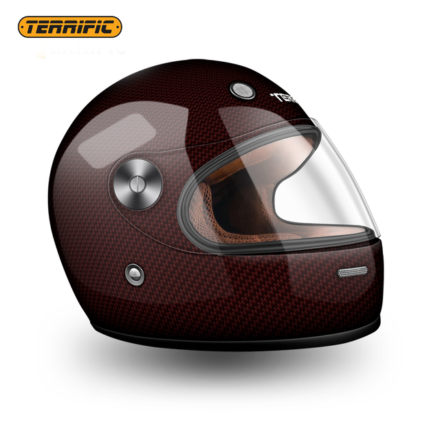Factory Sale OEM Visor Flip-up Carbon Fiber Motorcycle Helmet Casco Vintage Motorcycle Helmets with DOT