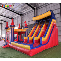 Combo château gonflable et toboggan aquatique sec/humide, château gonflable d'extérieur en PVC