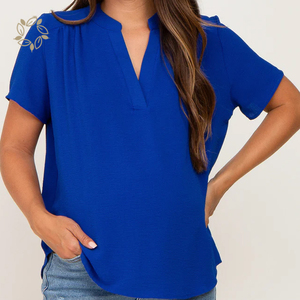 Chemisier de grossesse à manches courtes, col en v, t-shirt de grossesse en <span class=keywords><strong>coton</strong></span> biologique, Top d'allaitement, <span class=keywords><strong>Blouse</strong></span> de maternité en lin - Product Image 5