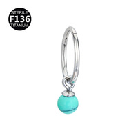 Anting Hidung/Cincin Telinga/Cincin Tulang Rawan Titanium Kristal Mata Kuda F136 Baru 6/8/10mm Berlapis Emas Perhiasan Tubuh