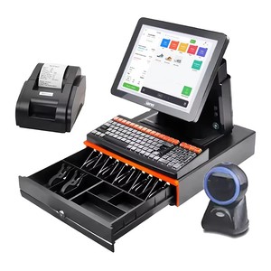 เครื่องบันทึกเงินสดขนาด 15.6 นิ้ว พร้อมซอฟต์แวร์ POS ระบบ POS ออลอินวัน พร้อมจอแสดงผลสำหรับลูกค้า เครื่องพิมพ์ และลิ้นชักเก็บเงิน - Product Image 3