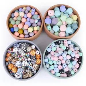 12MM DIY NecklacesチェーンLoose Bead Baby Silicone Teething Beads For Jewelry Making