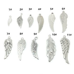 Pendentifs en acier inoxydable <span class=keywords><strong>pour</strong></span> <span class=keywords><strong>femme</strong></span>, bijoux, pendentifs d'ailes d'ange, en argent, <span class=keywords><strong>petit</strong></span> trou, <span class=keywords><strong>pour</strong></span> la fabrication de colliers et de Bracelets - Product Image 1