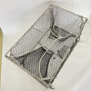 Hot Dipped Galvanized Steel Rectangle Foldable Crab Traps for Crabing Saltwater