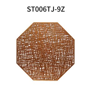 Tapis de table tissé écologique en PVC Design floral 38cm forme irrégulière Style contemporain certifié REACH Tapis de cuisine pour la maison - Product Image 2