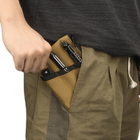EDC Kantong Dompet Saku untuk Pisau Lipat Taktis Pena Senter Alat Pemegang Kartu Kanvas Kustom