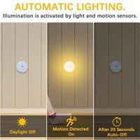 Éclairage de Placard de Cuisine LED à Détecteur de Mouvement Lampe Murale Intelligente Rechargeable USB Veilleuses d'Armoire