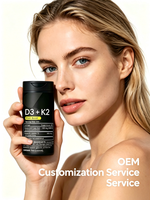 Gélules de Vitamine D3 + K2 pour Adultes OEM – Soutient la Santé Osseuse et Immunitaire, Soulage le Stress – 5000 UI D3 + 100 mcg K2 – 60 Gélules