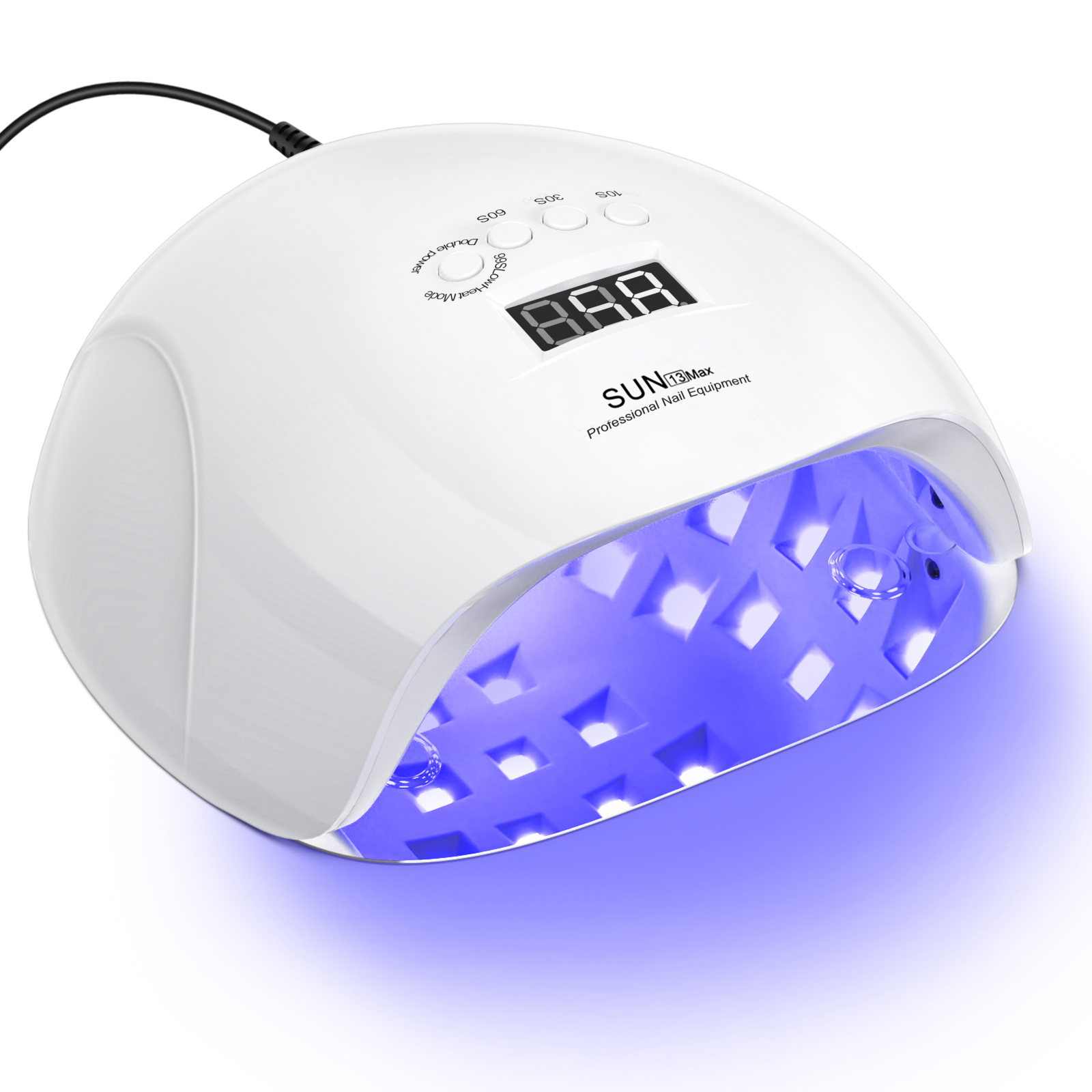 Portable Rechargeable 64 Watts LED UV Nail Gel Lamp Large Space Cordless for Home Pedicure Use Durable Metal Material