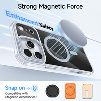 Coque de téléphone magnétique antichoc pour iPhone 17 Air 18 16 Pro Max en TPU + Acrylique effet peau + Cadre métallique Protection intégrale