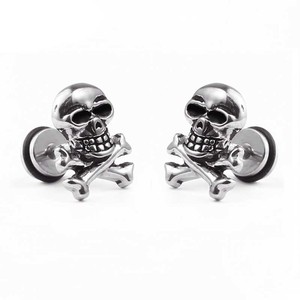 Bông Tai Hình Quả Tạ Đầu Lâu Bằng Thép Titan, Trang Sức Cá Tính Cho Nam Và Nữ, Phong Cách Punk, Hip Hop - Product Image 1