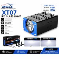 Projecteur haute intensité DGLS XT07 100W 10000LM 6500K, barre LED tout-terrain, projecteur laser, grille, moto tout-terrain