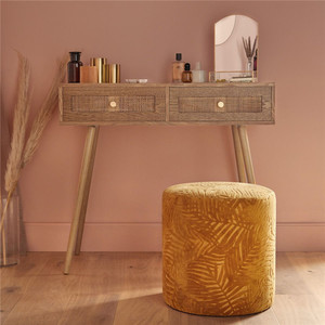 Phoenix Home <strong>Bedside</strong> <strong>Table</strong> Wooden and Rattan Nightstand for Bedroom or Living Room <strong>Rustic</strong> Design Style - Product Image 4