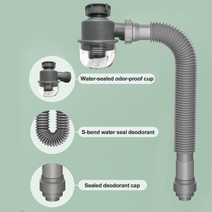 Évier de cuisine moderne en acier inoxydable de qualité supérieure à double bac avec crépine, finition chromée, anti-colmatage, installation facile - Product Image 4