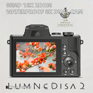 Cámara Profesional 8K WiFi de 88MP con Zoom Digital 16x, Pantalla de 3 Pulgadas, Resistente al Agua, Grabación de Video y Transmisión en Vivo con Doble Cámara - Product Image 4