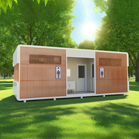 Toilettes mobiles extérieures en métal à fixation au sol, à chasse d'eau cyclonique, pour zones touristiques et usage municipal, de luxe, haut de gamme, écologiques et légères