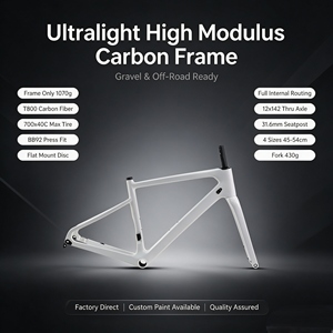 Cuadro de Bicicleta de Gravel de Carbono T800 Premium, Neumático 700x40C, Ultraligero 1.17kg, Cableado Interno, Freno de Disco <span class=keywords><strong>BB92</strong></span>, Cuadro para Bicicleta de Carretera - Product Image 1