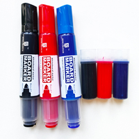 Marqueur effaçable pour tableau blanc rechargeable et reutilisable de 6 mm avec tube d'encre double face 4 couleurs