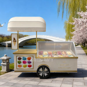 Kiosque mobile de rue standard européen, résistant à la rouille, pour la vente de nourriture rapide, chariot à glaces roulées avec congélateur - Product Image 4