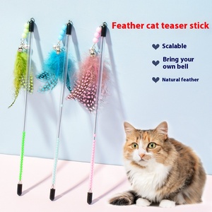 Mainan kucing hewan peliharaan tongkat kawat baja lentur mainan penggoda bulu kucing - Product Image 2