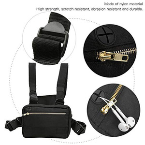 Sac de poitrine à fixation frontale pour la course à pied, le sport et les activités de plein air, sac à dos imperméable en polyester noir, capacité 20L, sac de jogging - Product Image 5