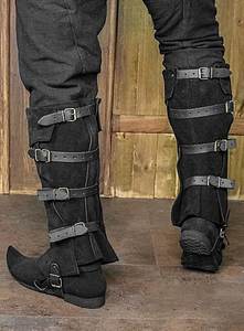 Guêtres mi-longues <span class=keywords><strong>en</strong></span> <span class=keywords><strong>cuir</strong></span> synthétique de style médiéval steampunk, protège-jambes, protège-chaussures, protège-bottes, accessoire de costume de cavalier de la Renaissance - Product Image 3