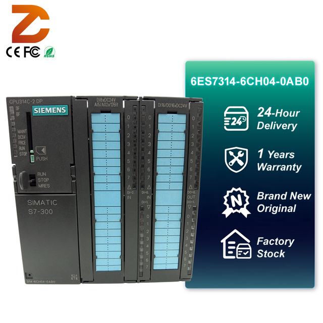 Siemens 100% Original New 6ES7314-6CH04-0AB0 Compact CPU Module SIMATIC S7-300 CPU 314C-2 DP PLC Programming Logic Controller