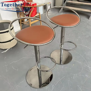 Sillas de Barra Modernas, Sencillas, de Alta Calidad, Negras, Ajustables, Giratorias, de Acero Inoxidable, para Hogar, Bar, Centro Comercial, Cafetería, Cocina, Restaurante - Product Image 1
