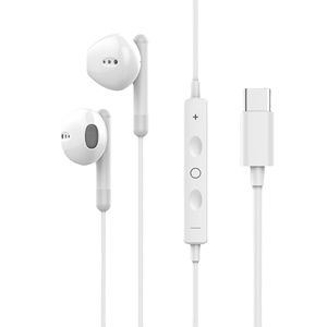 Écouteurs intra-auriculaires à transducteur dynamique <span class=keywords><strong>avec</strong></span> cordon de 1,2 m, commande intégrée, compatibles OEM, connecteurs Type-C, <span class=keywords><strong>Lightning</strong></span> et jack 3,5 mm - Product Image 1